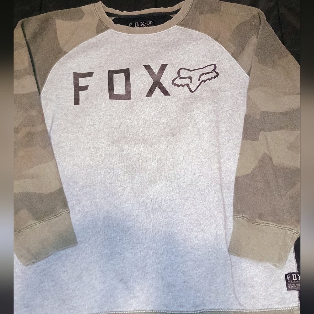 Women's Fox Sz XL Gray, Camo, Black Sweatshirt.